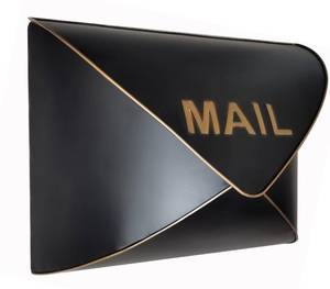 lot 13893 image: Wall-Mount Mailbox, Metal Post Box, Mailboxes for Outside - Envelope Mailbox