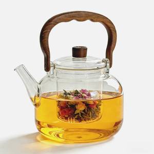lot 13895 image: Glass Teapot with Removable Loose Tea Infuser, 50oz Stovetop Safe Glass Tea Kettle for Loose Leaf Tea, 1500ml Borosilicate Clear Tea Pot for Blooming Tea, Heat Resistant