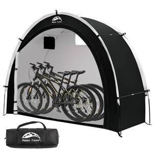 lot 13914 image: Happy Travel Bike Storage Shed Tent,Outdoor Portable Bicycle Storage Sheds with 210D Oxford Fabric PU4000 Waterproof for 23468 Bikes,Bike Covers Shelter for Motorcycle,Garden Tools,Toys,Lawn Mower