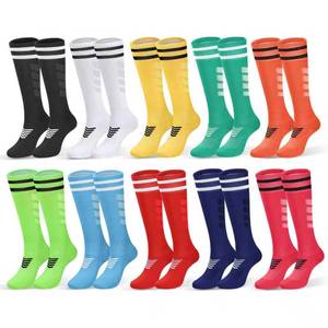 lot 14293 image: HOERCKC 10 Pairs Kids Soccer Stretchy Knee High Tube Socks Colorful Football Athletic Team Socks for Boys Girls (US, Age, 9 Years, 12 Years, Multicolour-10 Pairs)