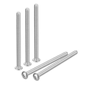 lot 14297 image: uxcell #8-32x3 Button Head Socket Cap Screws, 20pcs 304 Stainless Steel Fasteners Hex Bolts Screws, Full Thread Hex Drive Screws