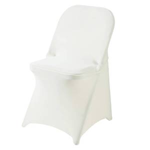 lot 14305 image: Ascoza 6 Pack Ivory Spandex Folding Chair Covers in Stretch Washable Fabric for Wedding, Party,Holidays,Celebration and Other Special Events