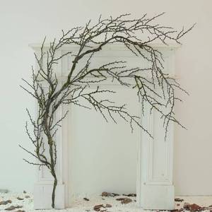 lot 14307 image: 190cm74.8inch Artificial Creepy Flexible Tree Branches Faux Grape Vines Garland Twigs with Moss Wood Craft for Halloween Door Wall Hanging Cottage Haunted Mansion Theme Outdoor Mantel Decoration (1)