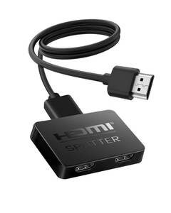 lot 14310 image: HDMI Splitter 1 in 2 Out, 4K HDMI Splitter Not for Extended Display (Mirror OnlyCopy Mode),Sends Same Content to 2 Screens(Need Power 5V 1A), Works with Laptop,TV,Monitor(Hdmi Cable Not Included)