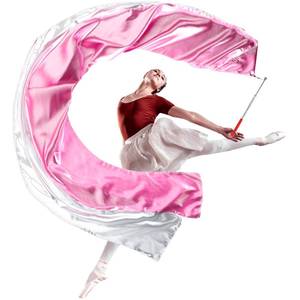 lot 14329 image: Hahafelt 70 Double Layer Dance Streamer with Scalable Rod, Gymnastics Ribbon Artistic Twirling Ribbon, Church Worship Adoration Dance Banner for Church Liturgical Praise