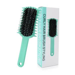lot 14334 image: Curly Hair Brush, Volume Curl Defining Brush for Detangling Shaping and Styling Womens Curls, Reduce Pulling (Green)