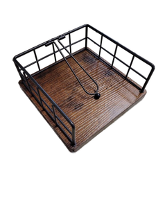 lot 15002 image: Wood and Wire Serving Tray with Handle