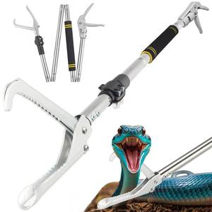 lot 15004 image: Frebuta 69 Snake Grabber Tool for Rattlesnake, Professional Snake Tongs Heavy Duty Long Handle with Wide Jaw Handling Tool Stainless Steel Tube Non Slip Sponge Handle Snake Feeding Tongs