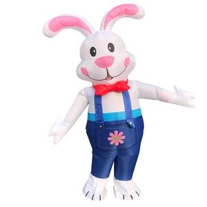 lot 15005 image: Duryaik Inflatable Bunny Costume Adult Easter Bunny Suit Blowup Bunny Inflatable Costume Suspender Trousers Rabbit Blow up Costumes