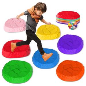 lot 15952 image: SmartYeen Stepping Stones for kids,812 PCS Durable Non-Slip Balance Stones Indoor Outdoor toys for toddlers develope Kids Balance and Coordination Skills