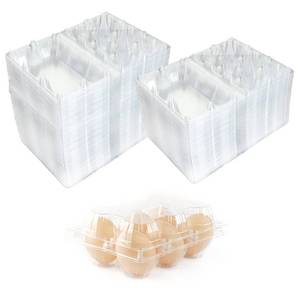lot 15962 image: Voittozege 100 Pcs Plastic Transparent Egg Cartons - 2x3 Clear for 6 Eggs  Half Dozen  Bulk Clear Plastic Egg Cartons for Family Pasture Farm Market Kitchen Organization
