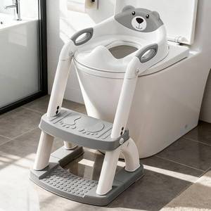 lot 15980 image: Potty Training Seat, SKYROKU Upgrade Toddler Toilet Seat for Kids Boys Girls, 2 in 1 Potty Training Toilet, Splash Guard Anti-Slip Pad Step Stool,New Sector-Shape Stabilized Base (8899Grey)