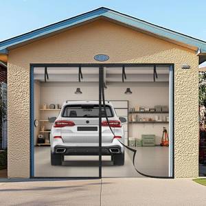 lot 15983 image: Oiyeefo Garage Door Screen 10x7FT Garage Screen Door Reinforced Magnetic Closure Garage Screen, Heavy Duty Weighted Bottom Garage Net Screen with 4 Strapping Tapes, Hands Free, Easy Assembly
