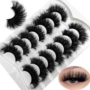 lot 16003 image: loladook Mink Lashes Fluffy Long 3D Faux Mink Wispy 20mm 25mm Big Dramatic Strip Lashes That Look Like Extensions Thick Cat Eye False Eyelashes Pack
