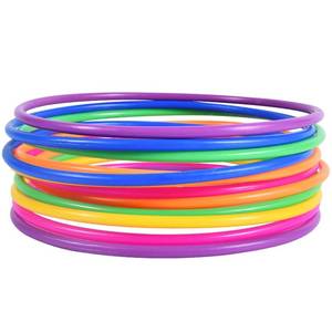 lot 16007 image: OBTANIM 12 Pcs Plastic 7 Inch Ring Toss Game for Kids and Outdoor Toss Rings for Speed and Agility Practice Game, Random Colors