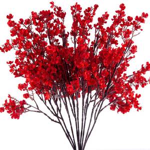 lot 16017 image: Lansdowns 10 Pcs Babys Breath Artificial Flowers Bulk Real Touch Flowers Fake Flowers Silk Flowers for Home Decor Indoor Floral Arrangement Table Centerpieces Festival Party Decor (Red)