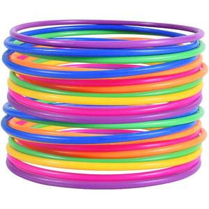 lot 16026 image: OBTANIM 24 Pcs Plastic 7 Inch Ring Toss Game for Kids and Outdoor Toss Rings for Speed and Agility Practice Game, Random Colors