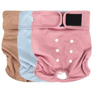 lot 16048 image: wegreeco Washable Dog Diapers Female Highly Absorbent Reusable Diapers for Doggie in Heat Dog Period for Heat Cycle, 3 Pack (Medium