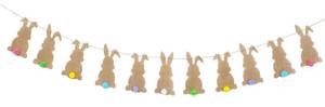 lot 16057 image: Whaline Easter Bunny Felt Banner with String 11 Pcs Colorful Tail Bunting Garland Pre-Assembled Spring Rabbit Hanging Decoration for Home Backdrop Decor Party Supplies