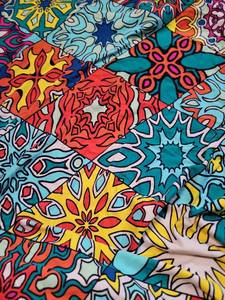 lot 16060 image: Colorful Mandala Print Chair Cushion with Ties