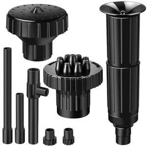lot 16068 image: Fountain Pump Nozzle kit 8PC Mushroom Spray Head Kit for Pond Pumps - Water Fountain Nozzle Set Submersible, Black