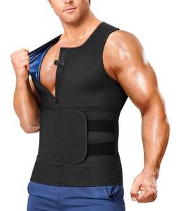 lot 16070 image: Junlan Sauna Suit for Men 2 in 1 Waist Trainer Sauna Shirt for Men Sweat Band for Stomach(Blue,3X-Large)