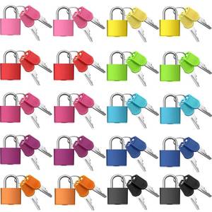 lot 16080 image: 20 Pieces Mini Padlock Suitcase Locks 1.25with Keys Multicolor Keyed Padlock Metal Small Luggage Lock Keyed Padlocks for Gym Locker, Backpack, Box Laptop Bag (Colorful)