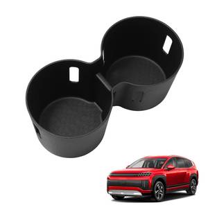 lot 16092 image: smabee Center Console Cup Holder Insert for Hyundai IONIQ 9 2026 Accessories Insert TPE Drinks Holder Box Organizer Car Interior Accessories Black