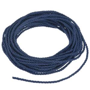 lot 16093 image: M METERXITY 11 Yards Twisted Rope Trim, 3mm0.12 in Navy Blue Soft Polyester Twisted Silk Rope Cord 3-Ply Decorative Cord for Gift BagDIY CraftsHome DecorCurtain Tieback