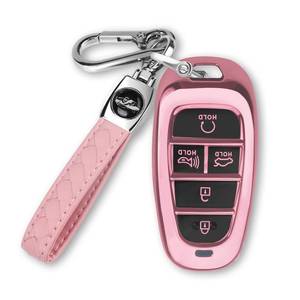 lot 16096 image: MILD EAST For Hyundai Key fob Cover Fits for 2024 2023 2022 2021 Hyundai Sonata Santa fe Tucson Smart 5 Button Key Case Shell