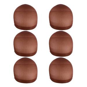 lot 16106 image: YANTAISIYU 6 Pieces Stocking Wig Caps for Lace Front Wigs Nylon Mesh Wig Cap for Women (Dark Brown)