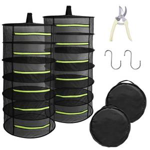 lot 16107 image: Tanzfrosch 2 PCS Herb Drying Rack 6 Layers Mesh Hanging with Zipper Opening, Herb Dry Net for Drying Herb Plant Bud Flower Food Meat Fruits & Tea with Hooks and Garden Scissor