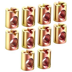 lot 16108 image: 8 PCS M6 Barrel Nut, Slotted Barrel Cross Dowel Nut, Replacement Cross Dowels Barrel Nuts for Furniture Bed Crib and Chairs Hardware Replacement