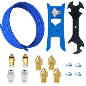 lot 16110 image: Capricorn Bowden Tubing 1M XS Series, with 1.75MM Filament 2X PC4-M6 2X PC4-M10 Pneumatic Fittings CR-6 Brass Nozzle Tube Cutter Nozzle Wrench for Creality Ender 3Ender-3 proEnder 3 V2CR-10J-Head