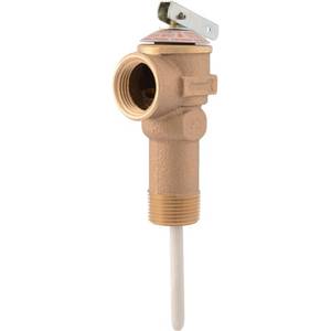 lot 16117 image: Cash Acme 34 Inch NCLX-5L Temperature and Pressure Relief Valve, Push to Connect Brass Plumbing Fittings, Copper, CPVC Pipe, 150 PSI, 18821-0150