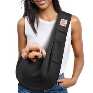 lot 16122 image: Tomkas Small Dog Sling Carrier - Classic Pocket & Classic Strap - Wrap Carrier - for 3-10 lbs Pets(Black)