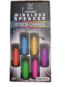 lot 16124 image: Smooth Vibes Portable Wireless Speaker with Color Changing LED Lights
