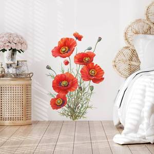lot 16492 image: RoyoLam Red Poppy Wall Decals Removable Blooming Flower Vinyl Stickers for Nursery Living Room and Bathroom Botanical Decor Peel and Stick Wall Art for Feminine