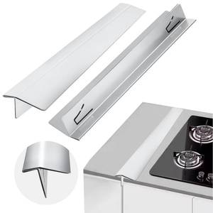 lot 16493 image: 2 PCS Expandable Stainless Steel Stove Gap Covers (13.8-27.5), Kitchen Counter Filler Strip,Easy Retractable Length �� Cooktop Trim Kit��Oven Gap Filler��Heat Resistant Guard Between (Silver)