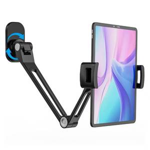 lot 16495 image: ergoiuon Tablet Wall Mount,Aluminum iPad Wall Mount Holder with 360°Rotatable Base, Universal for 4.7-12.9 iPad miniAirProGalaxy Tab, Foldable & Adjustable Stand for Kitchen,Office��Black��