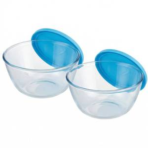 lot 17646 image: SCLWSS Glass Sourdough Mixing Bowls with Lids, 2-Pack Large Capacity Clear Bowls, 4.76 Quart for Bread Making, Perfect for Mixing, Proofing, Storing Dough