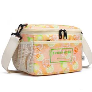 lot 18003 image: SUNNY BIRD Foldable Insulated Lunch Bag Leakproof Thermal Lunch Box for Women Men Teen with Shoulder Strap (Grapefruit Pink)