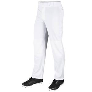 lot 18050 image: Champro MVP OB OpenBottom Loose-Fit Baseball Pant in Solid Color with Reinforced Double Knee, White, Adult Medium