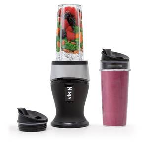 lot 18052 image: Ninja Fit Compact Personal Blender  Portable Blender for Smoothies, Shakes, and Frozen Blending  Includes (2) 16-oz. To-Go Cups and Spout Lids  700 Watt  Black  QB3001SS