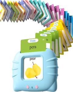 lot 18056 image: Airbition Bilingual Spanish and English Talking Flash Cards for Ages 2, Pocket Speech Therapy Tools with 510 Words, Montessori Language Learning Aids, Childrens Sensory Learning Kit