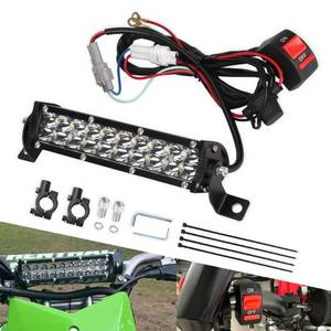 lot 18071 image: Motorcycle LED Light Bar & ON-Off Switch Headlight kit for CRF110 CRF250F KLX110 TTR110 TTR110E RM85 YZF450 60W Motocross LED Light Kit Universal for 78 22mm Handlebars Pit Dirt Bike Plug and Play