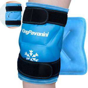 lot 18084 image: KingPavonini XXL Knee Ice Pack Wrap Around Entire Knee After Surgery, Large Reusable Gel Ice Pack for Injuries, Pain Relief, Swelling, Sports Injuries, 2 Pack (Sky-Blue)