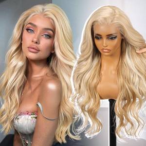lot 18442 image: KOME Blonde Synthetic Lace Front Wig,13�6 Curly Meshless Glueless Wigs for Women Daily Use 26IN��#K16B88��