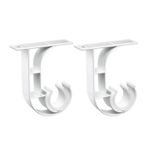 lot 18447 image: TOKPLNU Ceiling Curtain Rod Hooks, Heavy Duty Curtain Rods Holders Brackets White 1 Inch Ceiling Curtain Hanger Bracket for Drapery Poles, Set of 2