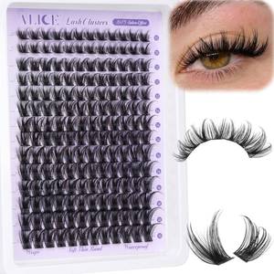 lot 18451 image: ALICE Lash Clusters Wispy Eyelash Clusters 10-18mm 168pcs Cluster Eyelash Extensions Natural Volume Lash Extensions DIY Individual Lashes with Soft Thin Band